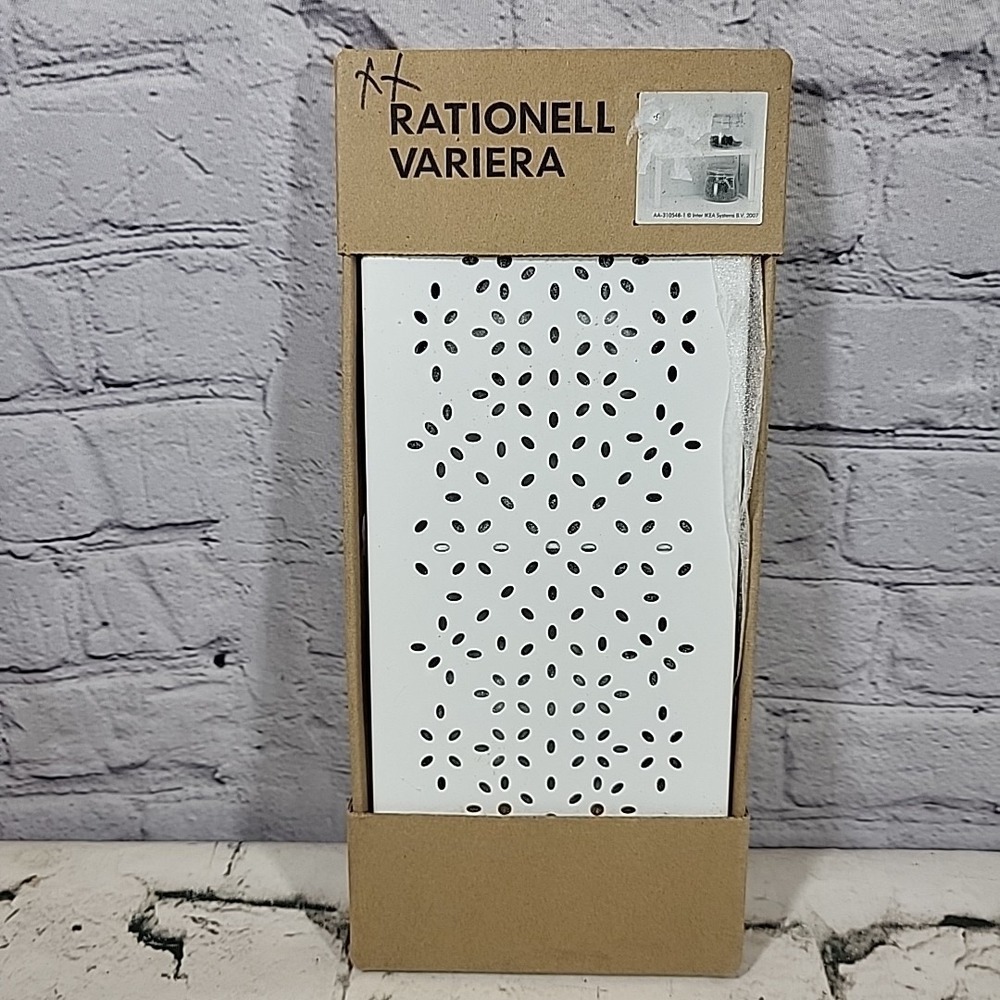 Ikea Variera 20463 Metal Shelf Insert White Eyelet 12⅝" x 5⅛" x 6¼" New In Box